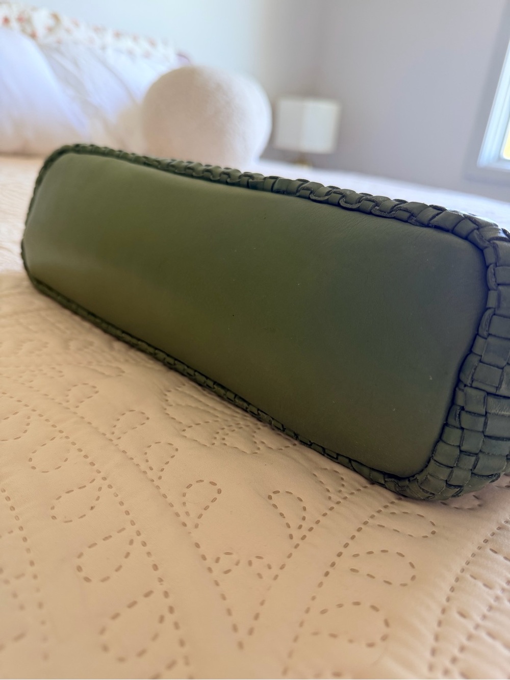 HOBO Woven Leather Crossbody/Shoulder Bag Olive Green - Picture 5 of 12